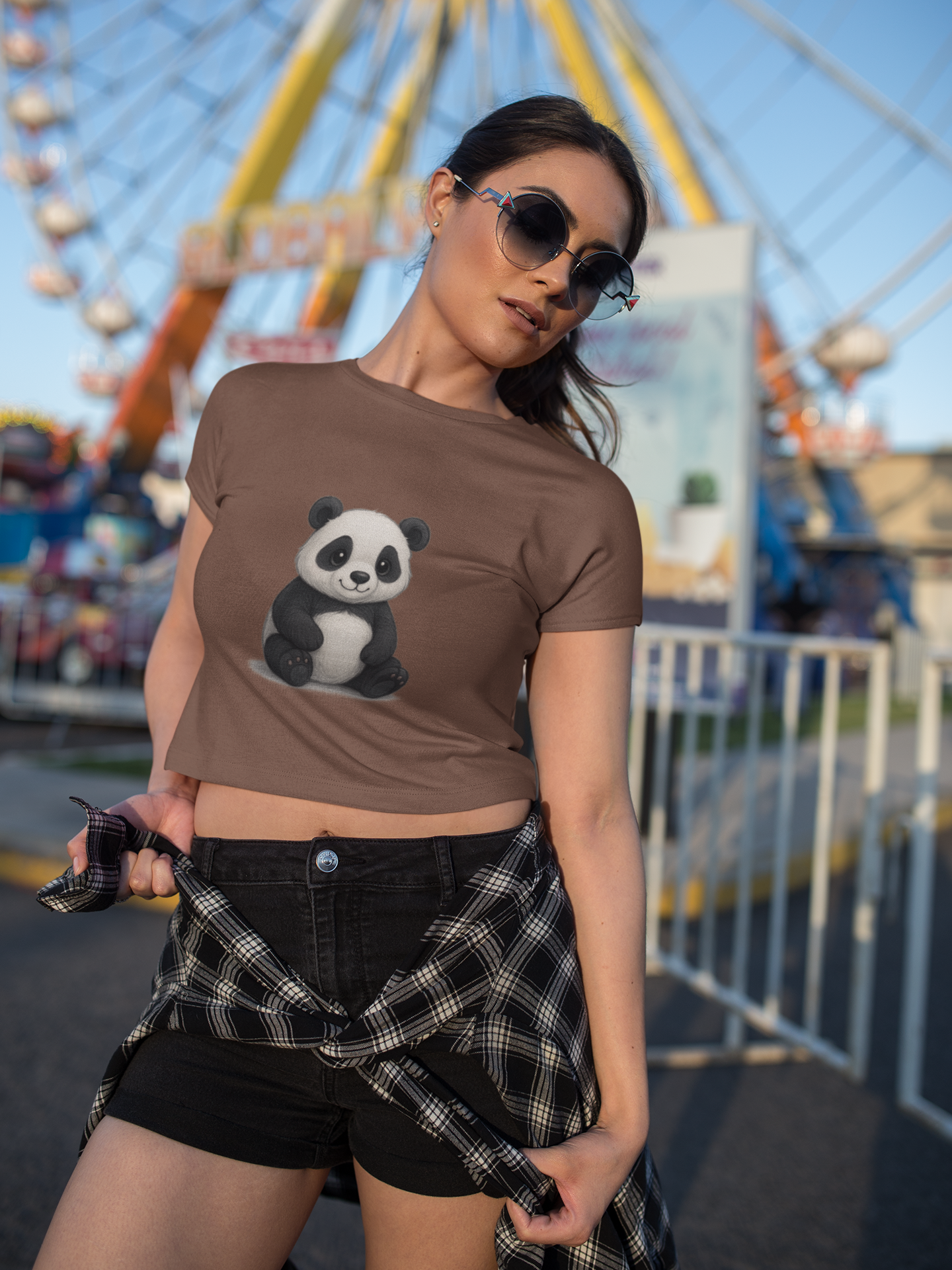 Cute Panda Unisex Crop Top