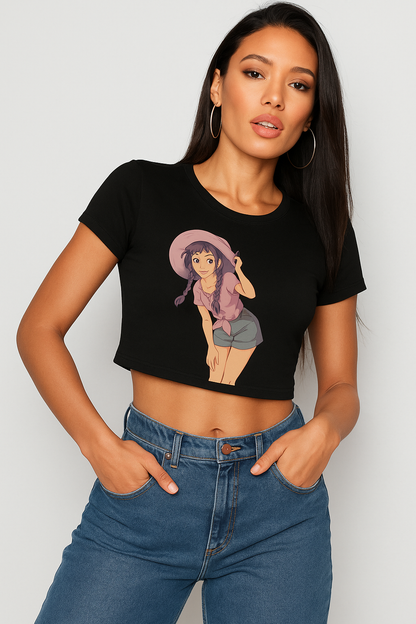 Blue Anime Unisex Crop Top