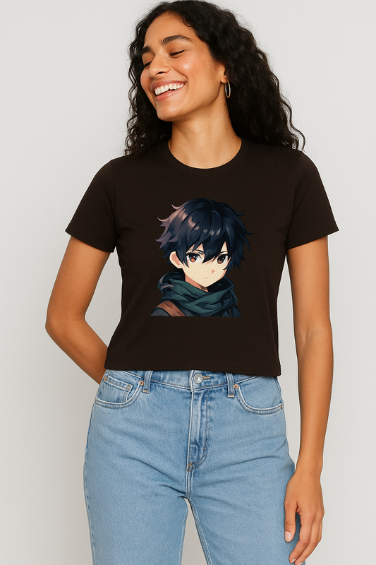 Blue Pixel Anime Classic Crew T-shirt