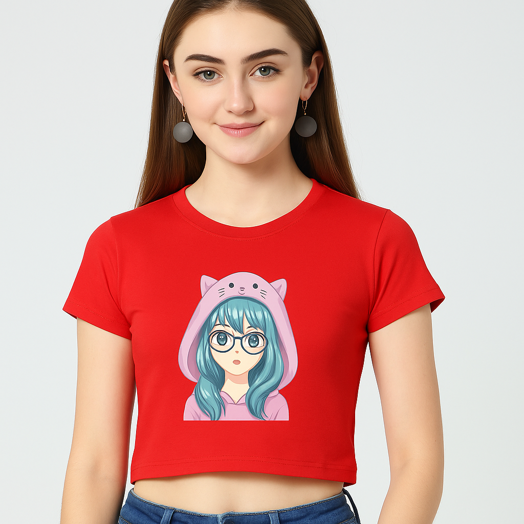 Cute Anime Girl Unisex Crop Top
