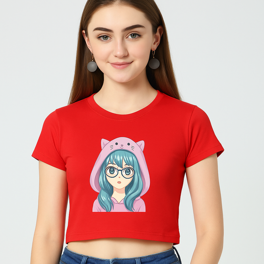 Cute Anime Girl Unisex Crop Top