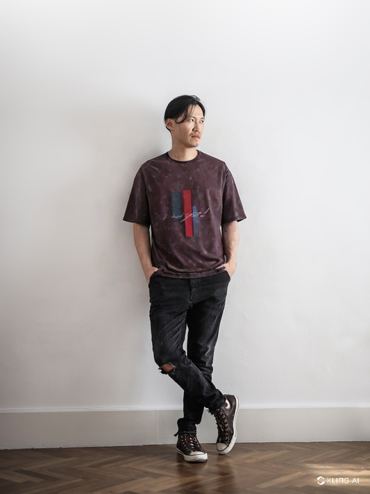 Typographic Quote Acid Wash Oversized T-shirt