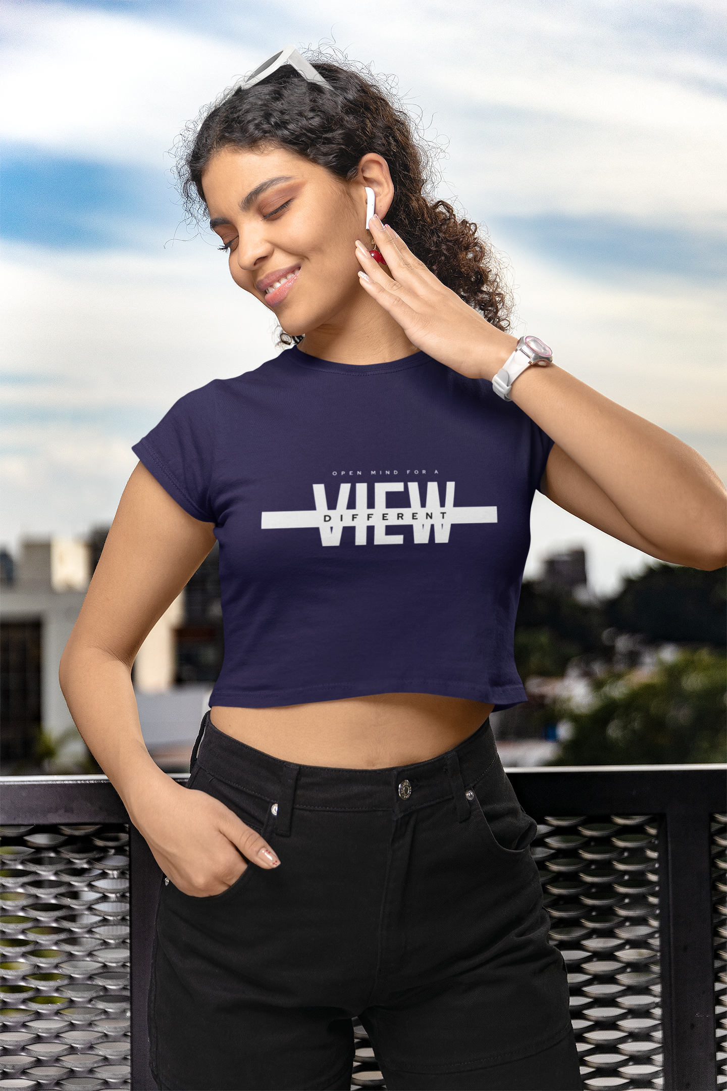 Open Mind ViewTypographic Crop Top