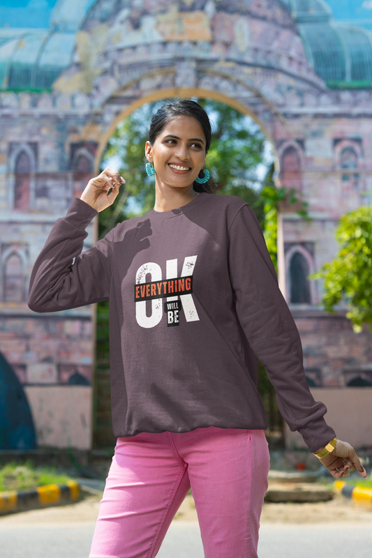 Orange Typography Sweatshirt