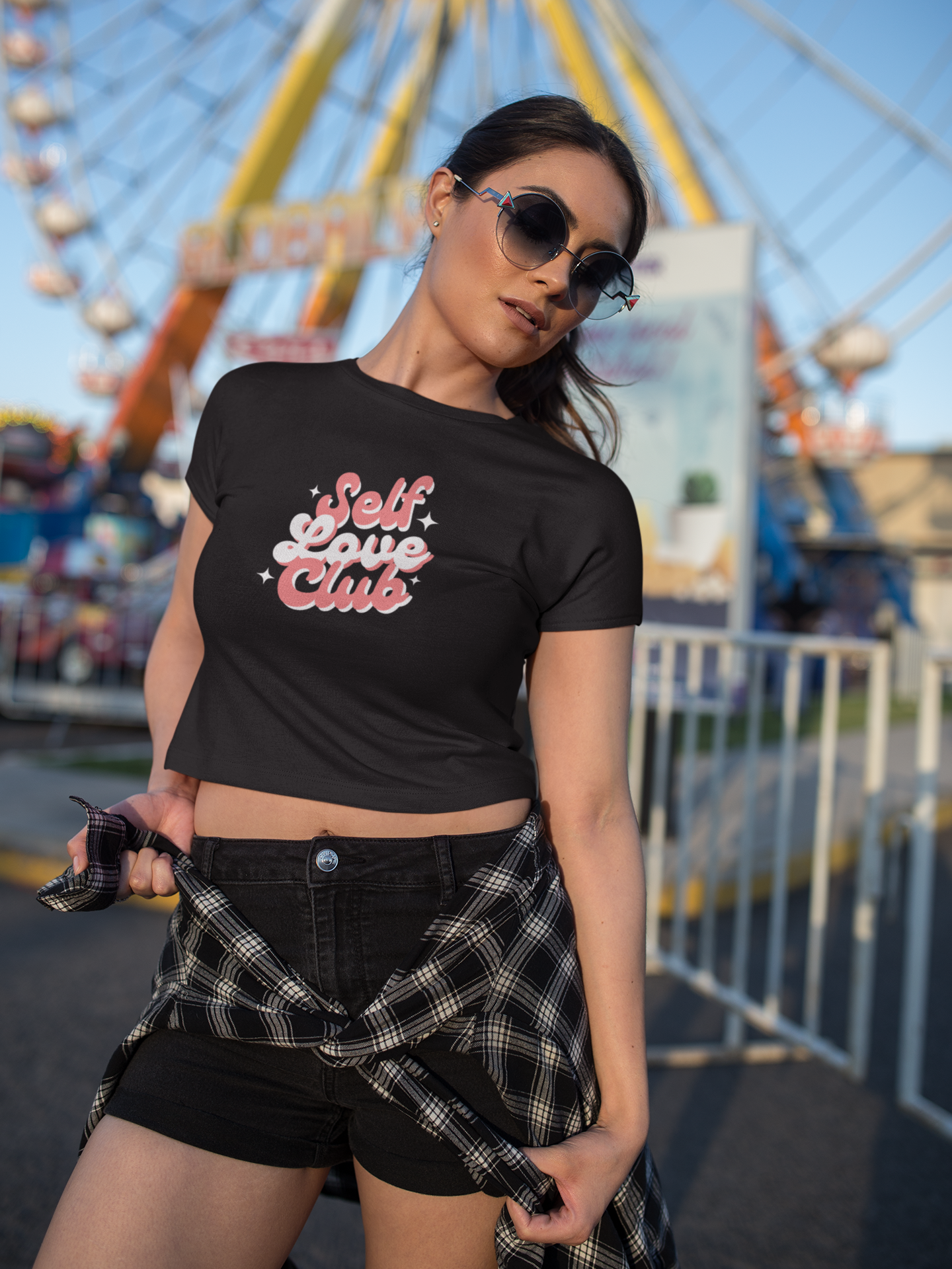 Cute Self Love Club Crop Top